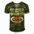 Less Upsetti Spaghetti Gift For Womens Gift For Women Men's Short Sleeve V-neck 3D Print Retro Tshirt Green