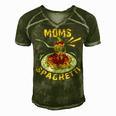 Moms Spaghetti Food Lovers Mothers Day Novelty Gift For Women Men's Short Sleeve V-neck 3D Print Retro Tshirt Green