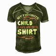 My Favorite Child Gave This Funny Mom Dad Sayings Gift For Women Men's Short Sleeve V-neck 3D Print Retro Tshirt Green