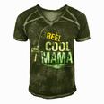 Reel Cool Mama Fishing Fisherman Funny Retro Gift For Womens Gift For Women Men's Short Sleeve V-neck 3D Print Retro Tshirt Green