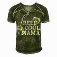 Retro Reel Cool Mama Fishing Fisher Mothers Day Gift For Womens Gift For Women Men's Short Sleeve V-neck 3D Print Retro Tshirt Green