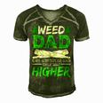 Weed Dad Like A Regular Dad Only Way Higher Marijuana Daddy Gift For Women Men's Short Sleeve V-neck 3D Print Retro Tshirt Green