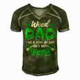 Weed Dad Marijuana Funny 420 Cannabis Thc For Fathers Day Gift For Women Men's Short Sleeve V-neck 3D Print Retro Tshirt Green