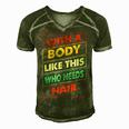 With A Body Like This Who Needs Hair Sexy Bald Dad Gift For Mens Gift For Women Men's Short Sleeve V-neck 3D Print Retro Tshirt Green
