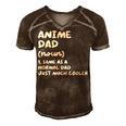 Anime Dad Definition Funny Japanese Gift For Womens Gift For Women Men's Short Sleeve V-neck 3D Print Retro Tshirt Brown