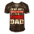 Anime Dad Fathers Day Im Not A Regular Dad Im An Anime Dad Gift For Women Men's Short Sleeve V-neck 3D Print Retro Tshirt Brown
