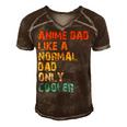Anime Dad Like A Normal Dad But Cooler Fathers Day Anime  Gift For Women Men's Short Sleeve V-neck 3D Print Retro Tshirt Brown