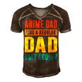 Anime Fathers Birthday Anime Dad Only Cooler Funny Vintage Gift For Women Men's Short Sleeve V-neck 3D Print Retro Tshirt Brown