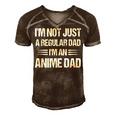 Anime Fathers Birthday Im An Anime Dad Fathers Day Anime Gift For Women Men's Short Sleeve V-neck 3D Print Retro Tshirt Brown