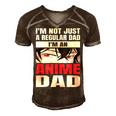 Anime Fathers Birthday Im An Anime Dad Funny Fathers Day Gift For Women Men's Short Sleeve V-neck 3D Print Retro Tshirt Brown