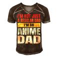 Anime Fathers Birthday Im An Anime Dad Funny Retro Vintage Gift For Women Men's Short Sleeve V-neck 3D Print Retro Tshirt Brown