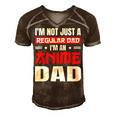Anime Fathers Day Im Not A Regular Dad Im An Anime Dad Gift For Women Men's Short Sleeve V-neck 3D Print Retro Tshirt Brown