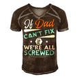 Awesome Dad Will Fix It Handyman Handy Dad Fathers Day Gift For Women Men's Short Sleeve V-neck 3D Print Retro Tshirt Brown