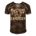 Awesome Like My Step Daughter Dad Joke Funny Father´S Day Gift For Women Men's Short Sleeve V-neck 3D Print Retro Tshirt Brown