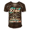 Awesome Proud Trans Dad Pride Lgbt Awareness Fathers Day Gift For Mens Gift For Women Men's Short Sleeve V-neck 3D Print Retro Tshirt Brown