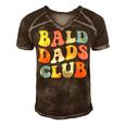 Bald Dads Club Funny Dad Fathers Day Bald Head Joke Gift For Women Men's Short Sleeve V-neck 3D Print Retro Tshirt Brown