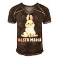 Cute Bunny Easter Rabbit Mum Rabbit Mum Gift For Women Men's Short Sleeve V-neck 3D Print Retro Tshirt Brown