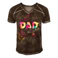 Dad Outer Space Daddy Planet Birthday Fathers Day Gift For Women Men's Short Sleeve V-neck 3D Print Retro Tshirt Brown