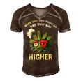 Dad Weed Funny 420 Weed Dad Like Regular Dad Only Higher Gift For Women Men's Short Sleeve V-neck 3D Print Retro Tshirt Brown