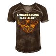 Embarrassing Dad Alert Parents Family Mom Dad Relatives Gift For Women Men's Short Sleeve V-neck 3D Print Retro Tshirt Brown