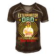 Exterminator Dad Pest Control Funny Gift For Women Men's Short Sleeve V-neck 3D Print Retro Tshirt Brown