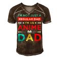Fathers Birthday Im An Anime Dad Fathers Day Otaku Gift For Women Men's Short Sleeve V-neck 3D Print Retro Tshirt Brown
