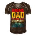 Father’S Day Anime Dad Daddy Father Papa Graphic From Son Gift For Womens Gift For Women Men's Short Sleeve V-neck 3D Print Retro Tshirt Brown