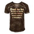 Fathers Day Dad Sayings Happy Fathers Day Gift For Women Men's Short Sleeve V-neck 3D Print Retro Tshirt Brown