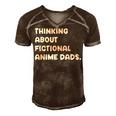 Fictional Anime Dads Funny Weeb Girl Fanfic Fanfiction Lover Gift For Women Men's Short Sleeve V-neck 3D Print Retro Tshirt Brown