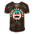 Free Dad Hugs Smile Face Trans Daddy Lgbt Fathers Day Gift For Women Men's Short Sleeve V-neck 3D Print Retro Tshirt Brown