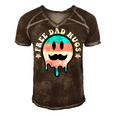 Free Dad Hugs Smile Face Trans Daddy Lgbt Fathers Day Gift For Womens Gift For Women Men's Short Sleeve V-neck 3D Print Retro Tshirt Brown