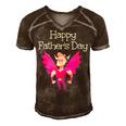 Funny Embarrassing Dad In Girl Colors Happy Fathers Day Gift For Women Men's Short Sleeve V-neck 3D Print Retro Tshirt Brown