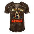 Funny I Need More Space Dad I Teach Space Crew Tech Camp Mom Gift For Women Men's Short Sleeve V-neck 3D Print Retro Tshirt Brown
