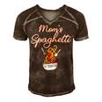Funny Moms Spaghetti And Meatballs Meme Mothers Day Food Gift For Women Men's Short Sleeve V-neck 3D Print Retro Tshirt Brown
