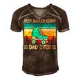 Funny Vintage Retro Best Roller Derby Dad Ever Fathers Day Gift For Mens Gift For Women Men's Short Sleeve V-neck 3D Print Retro Tshirt Brown