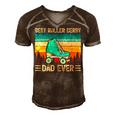 Funny Vintage Retro Best Roller Derby Dad Ever Fathers Day Gift For Women Men's Short Sleeve V-neck 3D Print Retro Tshirt Brown