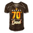 Happy 70Th Birthday Dad Birthday 70 Years Old Dad Gift For Women Men's Short Sleeve V-neck 3D Print Retro Tshirt Brown