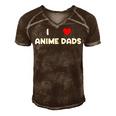 I Heart Anime Dads Funny Love Red Simple Weeb Weeaboo Gay Gift For Women Men's Short Sleeve V-neck 3D Print Retro Tshirt Brown