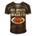Less Upsetti Spaghetti Gift For Womens Gift For Women Men's Short Sleeve V-neck 3D Print Retro Tshirt Brown