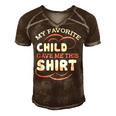 My Favorite Child Gave This Funny Mom Dad Sayings Gift For Women Men's Short Sleeve V-neck 3D Print Retro Tshirt Brown