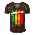 Nerd Dad Conservative Daddy Protective Father Funny Gift For Women Men's Short Sleeve V-neck 3D Print Retro Tshirt Brown