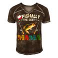 Ofishally The Best Mama Fishing Rod Mommy Funny Mothers Day Gift For Women Men's Short Sleeve V-neck 3D Print Retro Tshirt Brown
