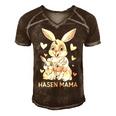 Rabbit Mum Design Cute Bunny Outfit For Girls Gift For Women Men's Short Sleeve V-neck 3D Print Retro Tshirt Brown