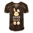 Rabbit Mum Family Partner Look Easter Bunny Gift Easter Gift For Womens Gift For Women Men's Short Sleeve V-neck 3D Print Retro Tshirt Brown