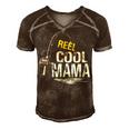 Reel Cool Mama Fishing Fisherman Funny Retro Gift For Women Men's Short Sleeve V-neck 3D Print Retro Tshirt Brown