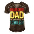 Roller Derby Dad  Like A Regular Dad But Cooler  Gift For Mens Gift For Women Men's Short Sleeve V-neck 3D Print Retro Tshirt Brown