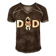 Space Dad Astronaut Daddy Outer Space Birthday Party Gift For Womens Gift For Women Men's Short Sleeve V-neck 3D Print Retro Tshirt Brown