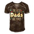The Best Dads Are Bald Alopecia Awareness And Bald Daddy Gift For Mens Gift For Women Men's Short Sleeve V-neck 3D Print Retro Tshirt Brown
