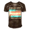 Transgender Support Funny Trans Dad Mom Lgbt Ally Pride Flag Gift For Womens Gift For Women Men's Short Sleeve V-neck 3D Print Retro Tshirt Brown