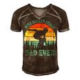 Vintage Retro Best Roller Derby Dad Ever Fathers Day Gift For Mens Gift For Women Men's Short Sleeve V-neck 3D Print Retro Tshirt Brown